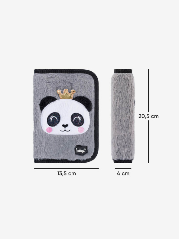 BAAGL  Šedý školní penál jednopatrový panda Baagl