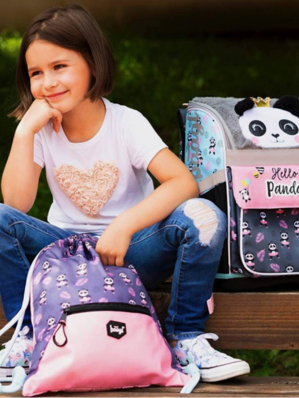 BAAGL  Šedý sáček s kapsou panda Baagl