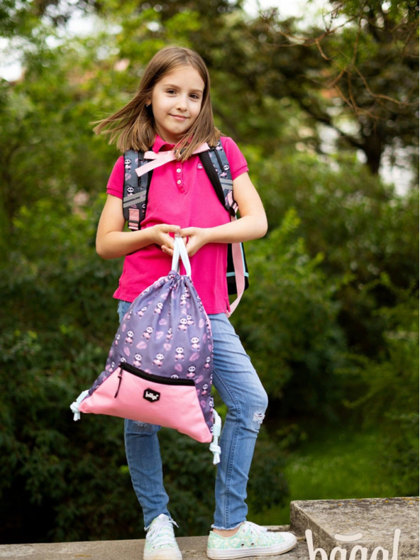 BAAGL  Šedý sáček s kapsou panda Baagl