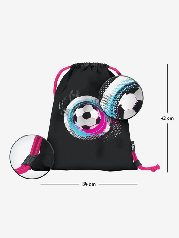 BAAGL  Černý sáček fotbal růžový Baagl