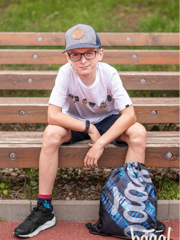 BAAGL  Modrý 3 set skate struktury: batoh, penál, sáček Baagl