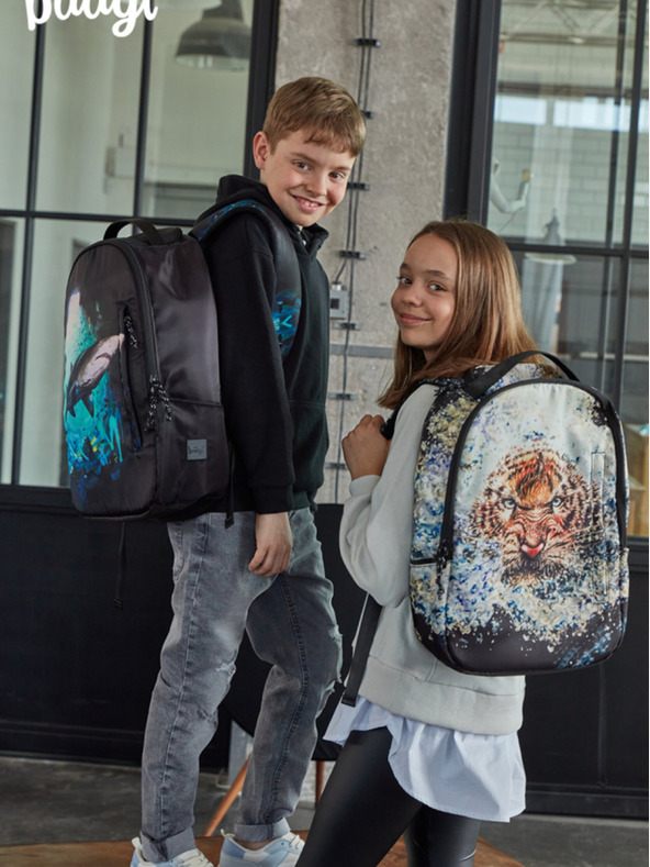 BAAGL  Černo-béžový batoh Baagl eARTh - Tygr by Lukero