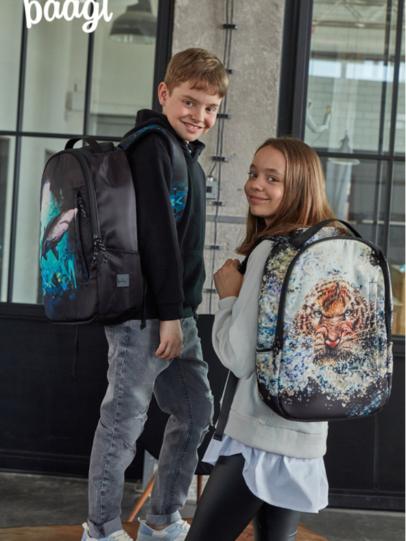 BAAGL  Černý batoh Baagl eARTh - Žralok by Lukero