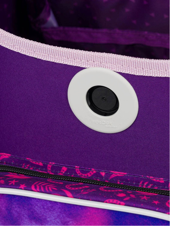 BAAGL  Fialový školní set Ergo - aktovka, penál, sáček Baagl Kůň