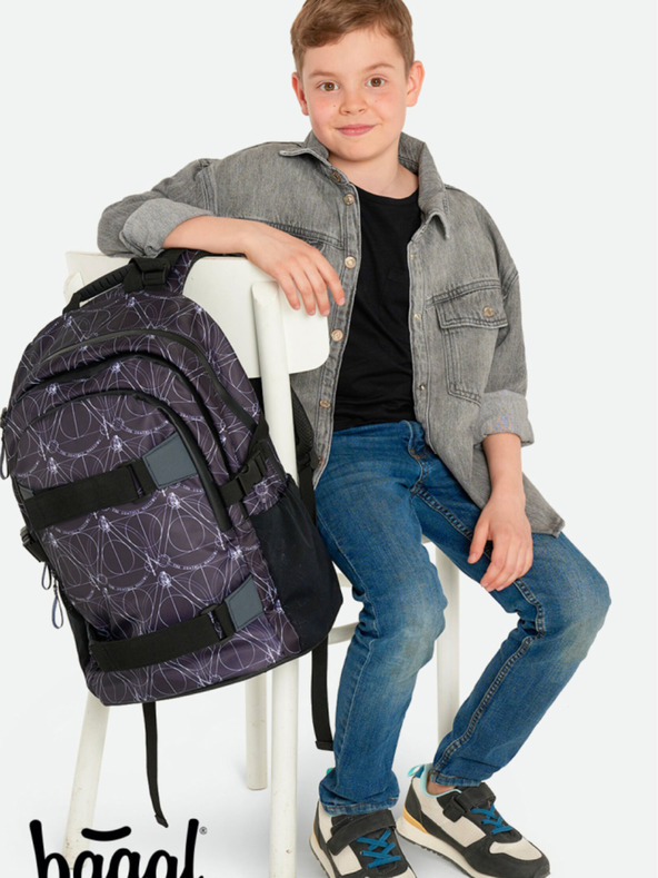 BAAGL  Černý školní set - batoh, etue, sáček Baagl Skate Harry Potter Relikvie smrti