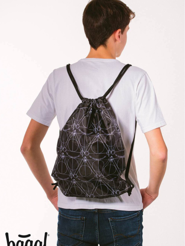 BAAGL  Černý školní set - batoh, etue, sáček Baagl Skate Harry Potter Relikvie smrti