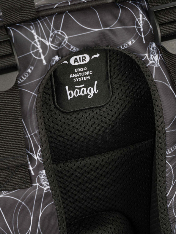 BAAGL  Černý školní set - batoh, etue, sáček Baagl Skate Harry Potter Relikvie smrti