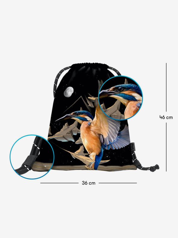 BAAGL  Černý vak Baagl eARTh - Kingfisher by Caer8th