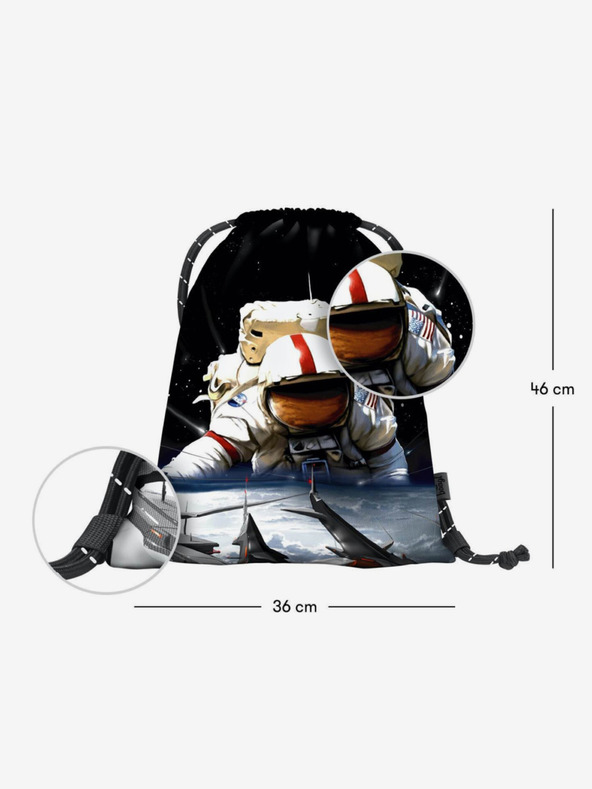BAAGL  Černý vak Baagl eARTh - Cosmonaut by Caer8th