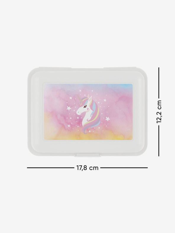 BAAGL  Bílý box na svačinu Baagl Rainbow Unicorn