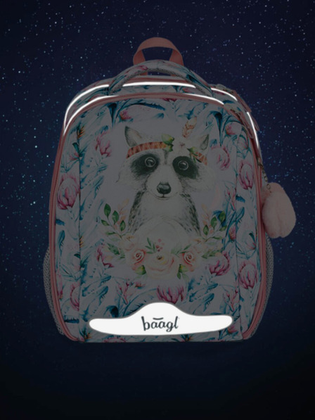 BAAGL  Bílá školní aktovka Baagl Shelly Mýval