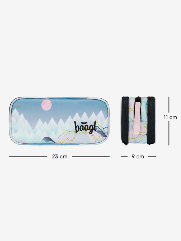 BAAGL  Šedý studentský penál etue Baagl Moon