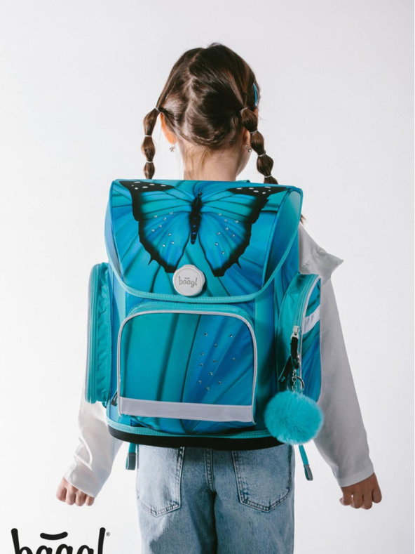 BAAGL  Modrá školní aktovka Ergo Baagl Butterfly