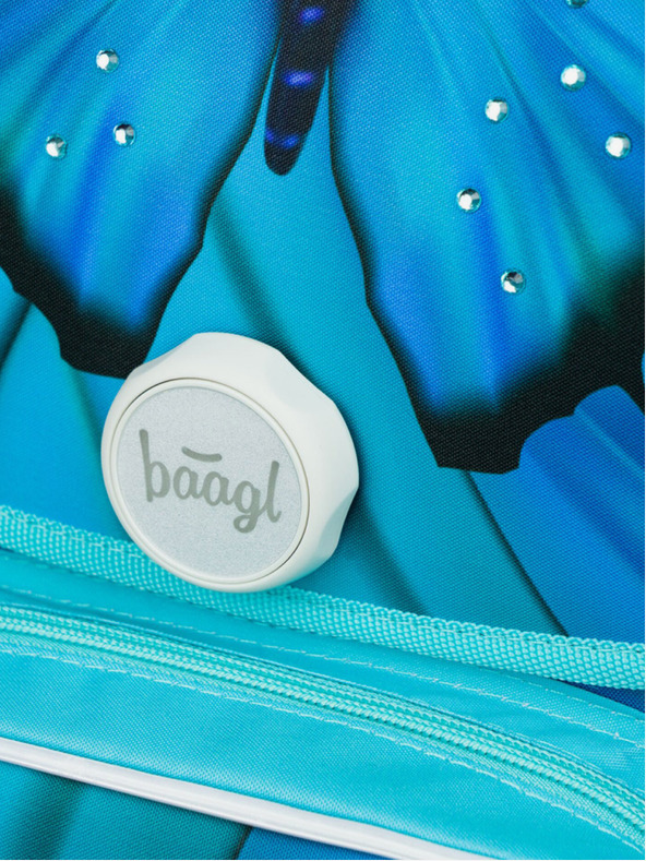 BAAGL  Modrá školní aktovka Ergo Baagl Butterfly