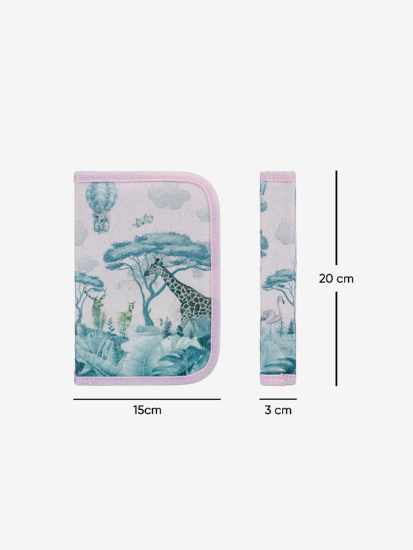 BAAGL  Růžový školní penál jednopatrový Baagl Safari