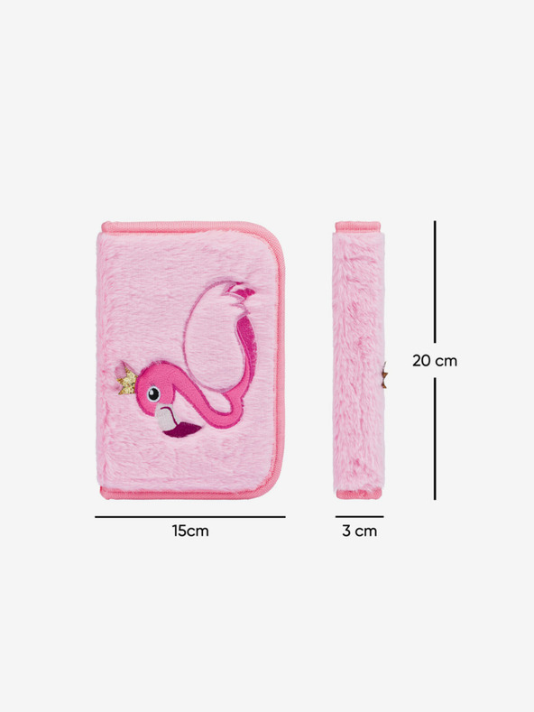 BAAGL  Růžový školní penál jednopatrový Baagl Plameňák