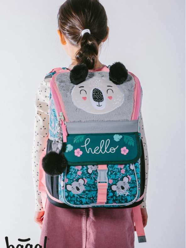 BAAGL  Zelený školní set Zippy  - aktovka, penál, sáček Baagl Baby Koala