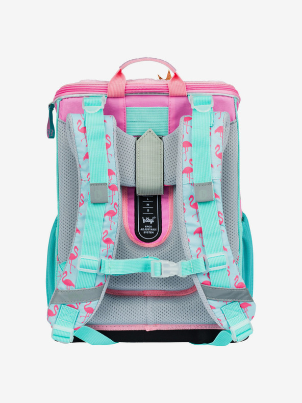 BAAGL  Růžový školní set Zippy - aktovka, penál, sáček Baagl Plameňák