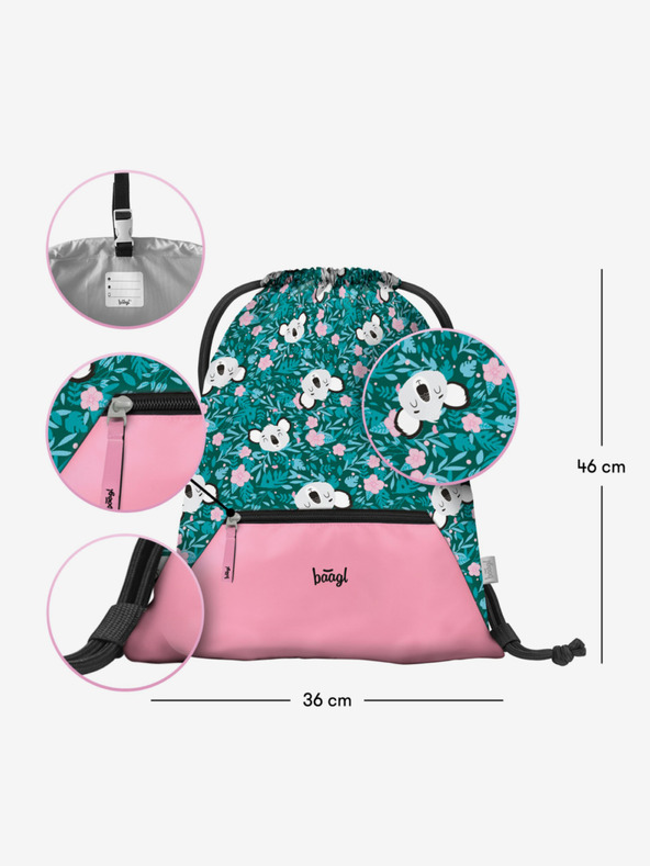 BAAGL  Zelený vak s kapsou Baagl Baby Koala