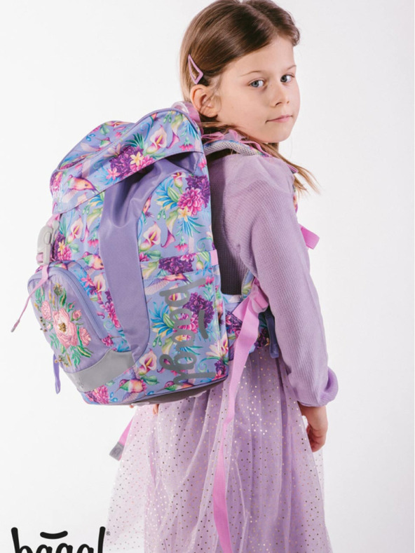 BAAGL  Fialový školní batoh Airy  Baagl Kolibřík