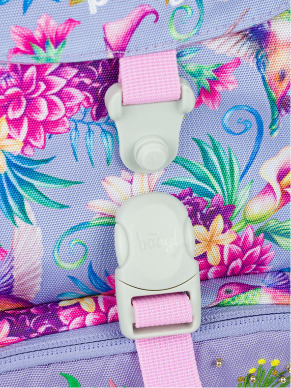 BAAGL  Fialový školní batoh Airy  Baagl Kolibřík