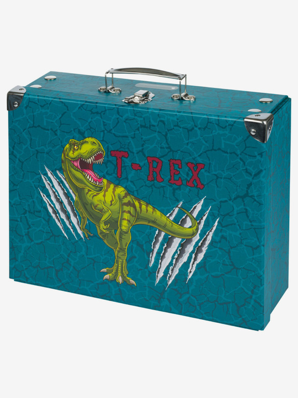 BAAGL  Zelený skládací školní kufřík s kováním Baagl T-Rex
