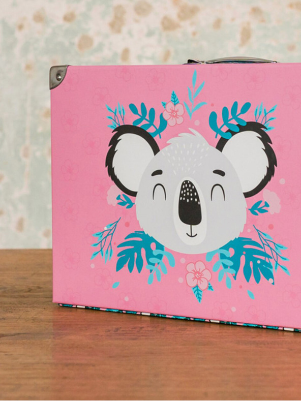 BAAGL  Růžový skládací školní kufřík s kováním Baagl Baby Koala