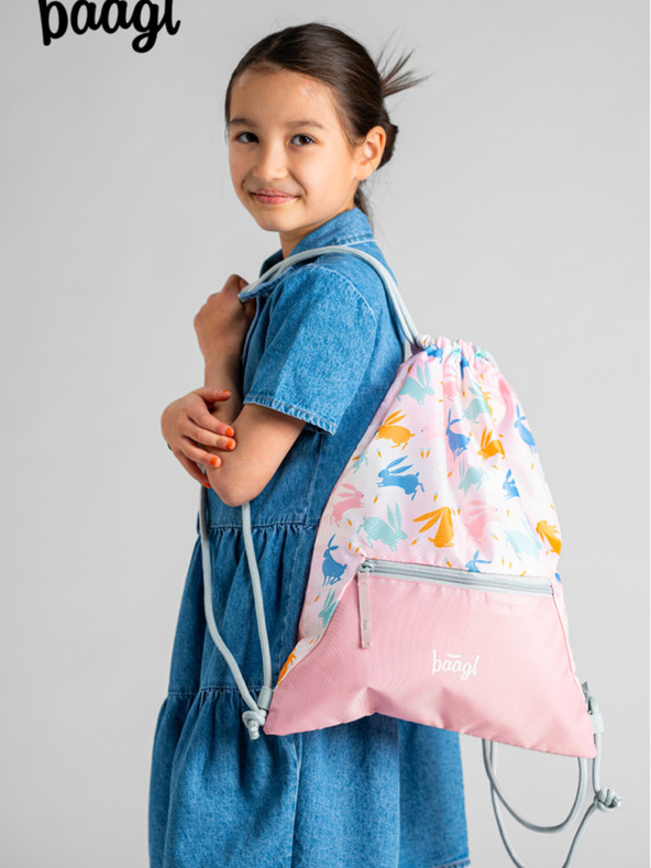 BAAGL  Růžový vak s kapsou Baagl Bunny