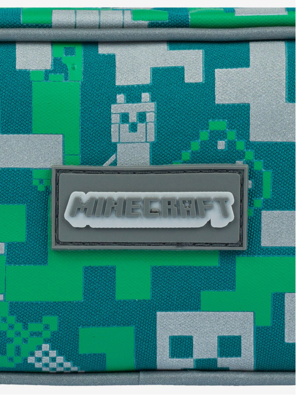 BAAGL  Zelený penál Baagl Minecraft Silver Creeper
