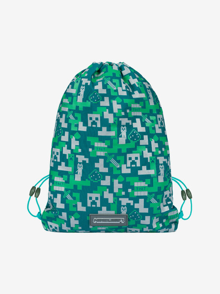 BAAGL  Zelený vak Baagl Minecraft Silver Creeper