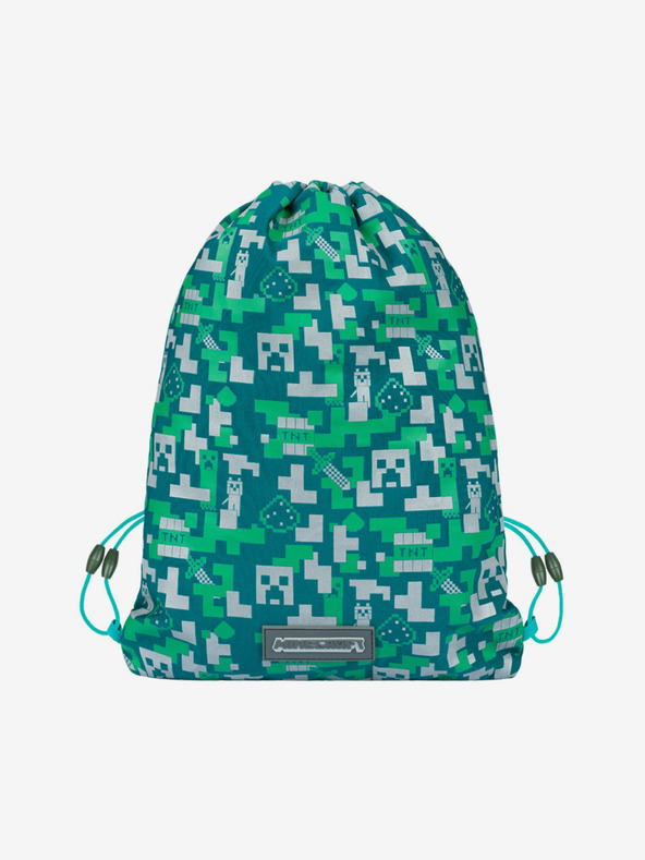 BAAGL  Zelený vak Baagl Minecraft Silver Creeper