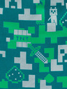 BAAGL  Zelený vak Baagl Minecraft Silver Creeper