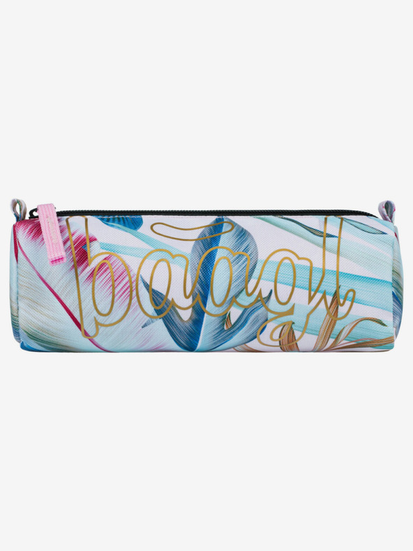 BAAGL  Světle modré studentské pouzdro Baagl Leafs