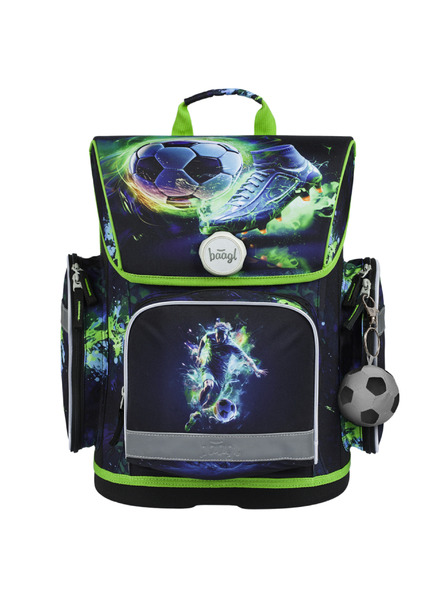 BAAGL  Zelená školská aktovka Ergo Baagl Fotbal Hráč