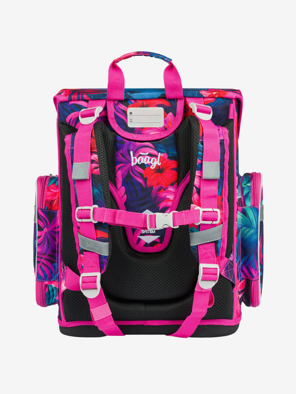 BAAGL  Růžová školní aktovka Ergo Baagl Plameňáci