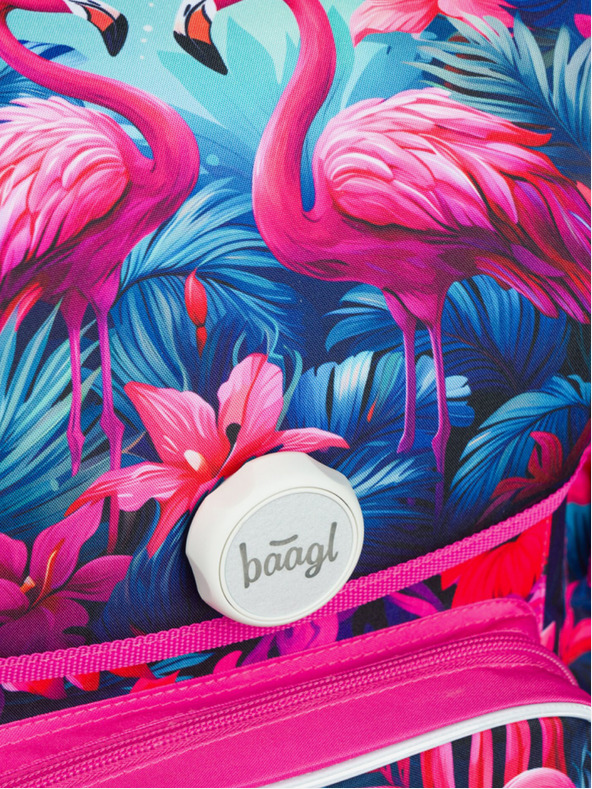 BAAGL  Růžová školní aktovka Ergo Baagl Plameňáci