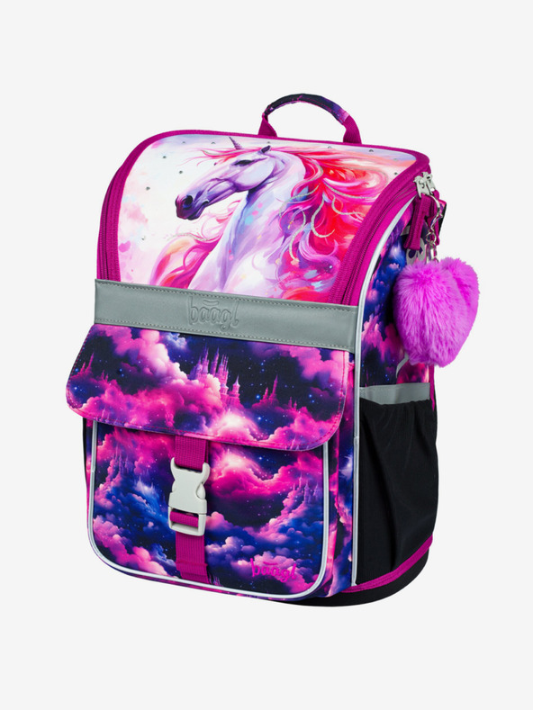 BAAGL  Fialová školní aktovka Zippy Baagl Jednorožec Království