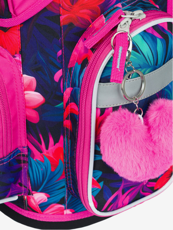 BAAGL  Růžový školský set Ergo - aktovka, peračník, sáčok Baagl Plameňáci