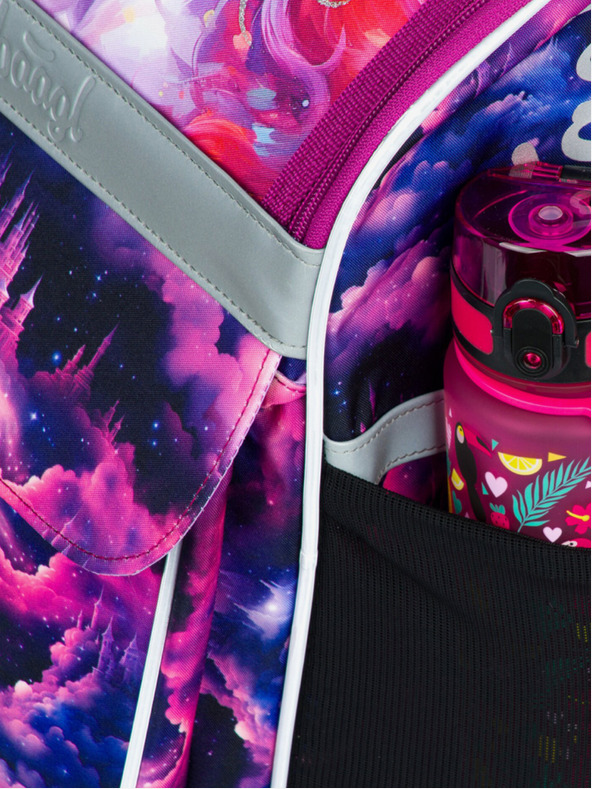 BAAGL  Fialový školní set Zippy  - aktovka, penál, sáček Baagl Jednorožec Království