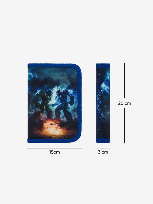 BAAGL  Modrý školní penál jednopatrový Baagl Roboti