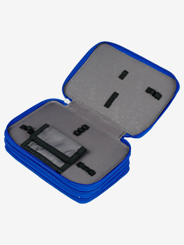 BAAGL  Modrý školní penál třípatrový Baagl Roboti