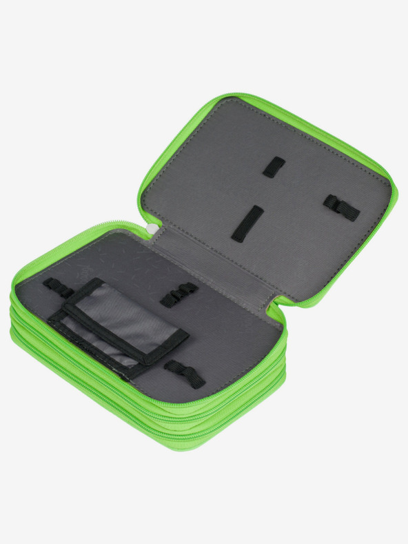 BAAGL  Zelený školní penál třípatrový Baagl Fotbal Hráč