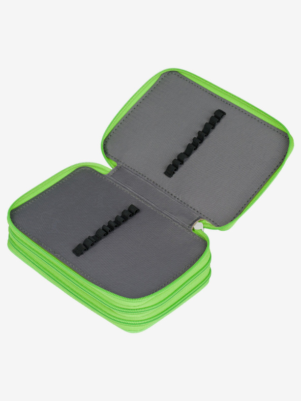 BAAGL  Zelený školní penál třípatrový Baagl Fotbal Hráč