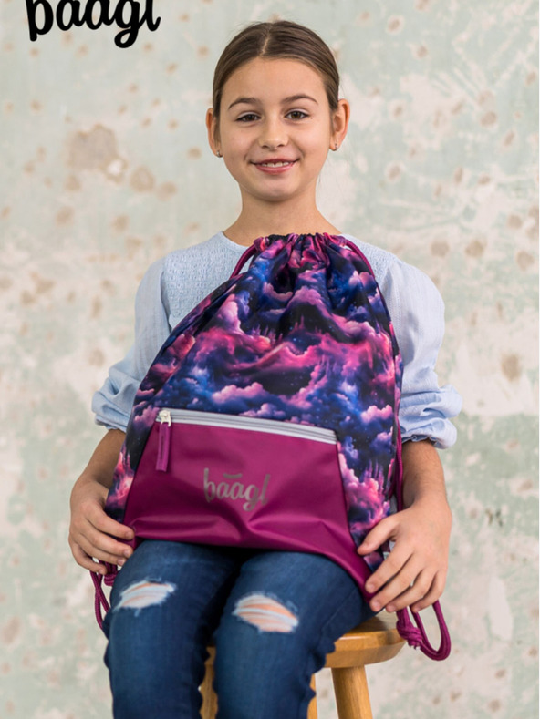 BAAGL  Fialový vak s kapsou Baagl Jednorožec Království