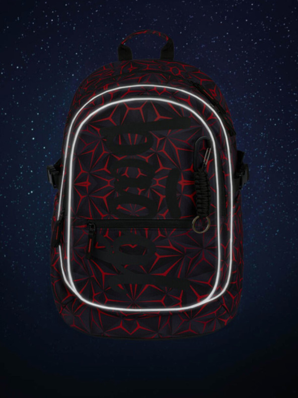 BAAGL  Černý školní batoh Baagl Core Red Polygon