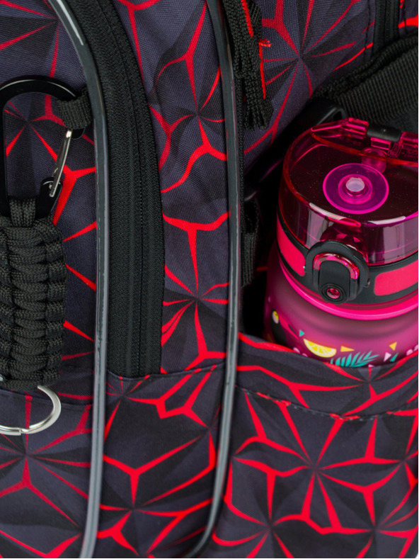 BAAGL  Černý školní batoh Baagl Core Red Polygon