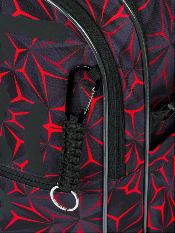 BAAGL  Černý školní batoh Baagl Core Red Polygon