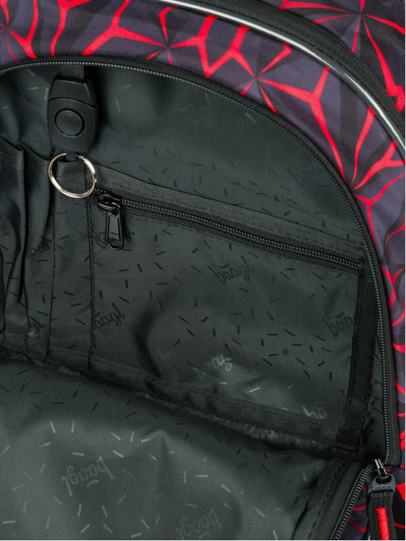 BAAGL  Černý školní batoh Baagl Core Red Polygon