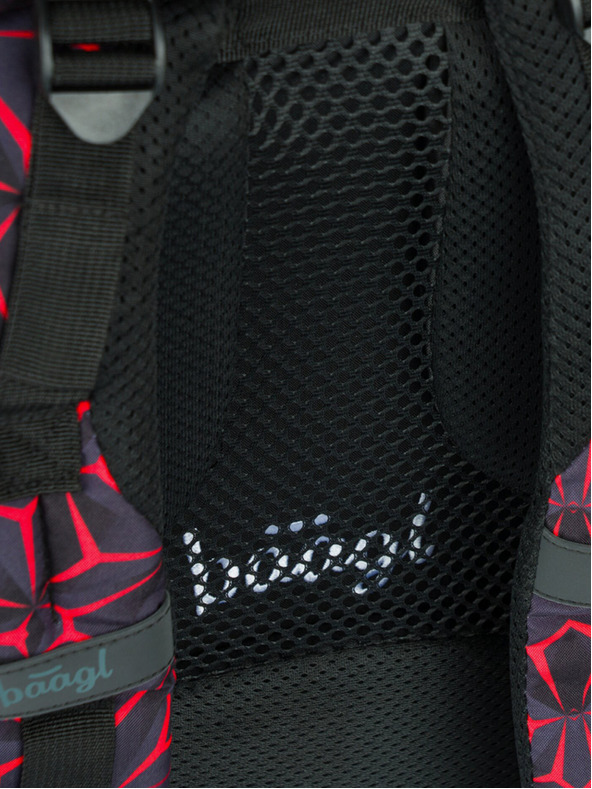 BAAGL  Černý školní batoh Baagl Core Red Polygon