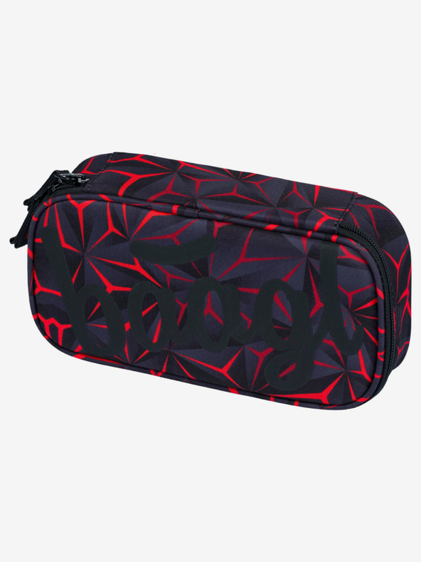BAAGL  Černý školní set - batoh, penál, sáček Baagl Core Red Polygon